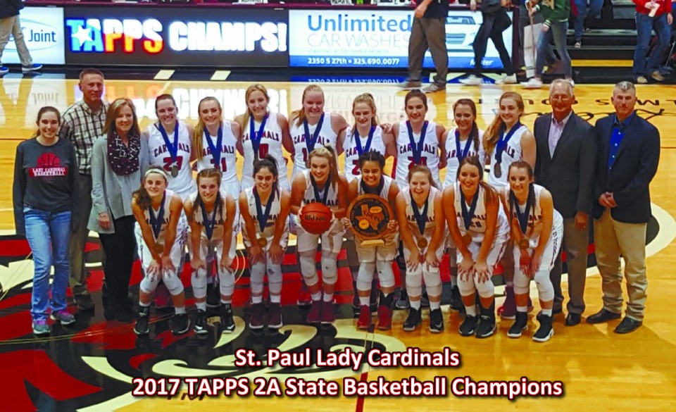 St. Paul Lady Cardinals - 2017 TAPPS 2A Basketball State Champions
