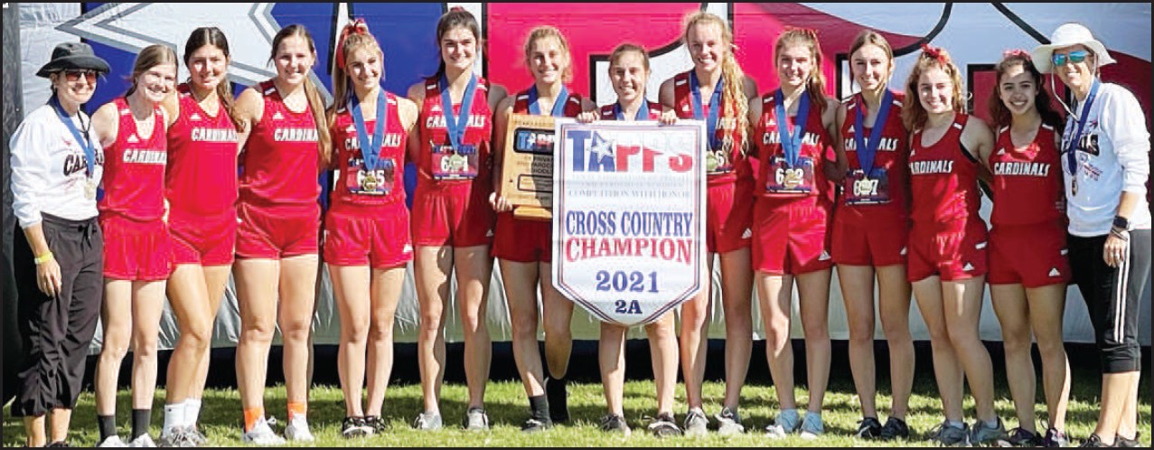 Shiner St. Paul Lady Cardinals - 2021 TAPPS 2A State Cross Country Champions