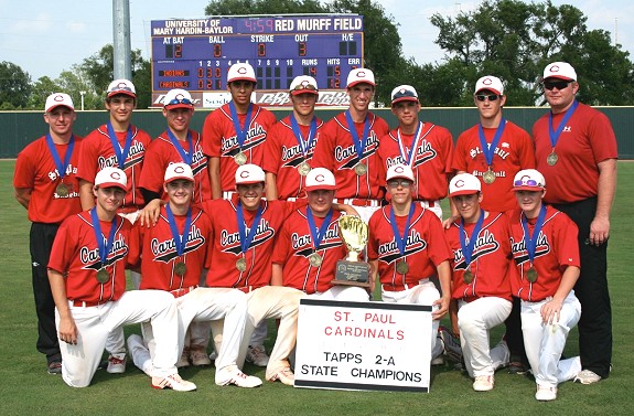 St. Paul Cardinals - 2009 TAPPS 2A State Baseball Champions